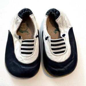 Livie & Luca Navy & White Leather Port Slip On Shoes Toddler Size 6